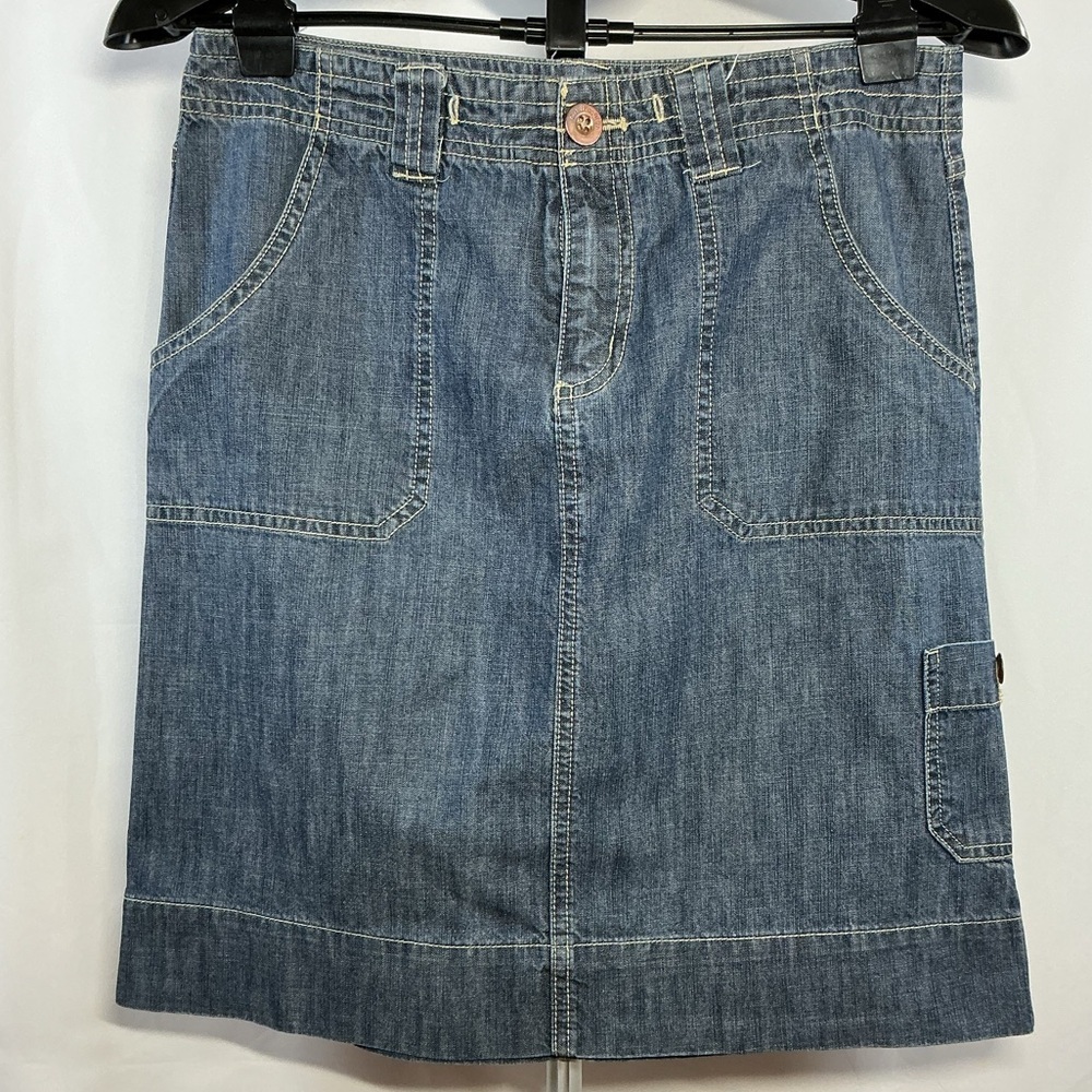 Bass Blue Denim Mini Skirt with Utility Pocket